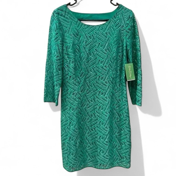 NWT Lilly Pulitzer Camellia Bamboo Geo Lace Dress Size 8 - Picture 1 of 15